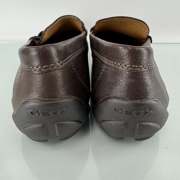 GEOX Respira Men\'s Slip-on Horsebit Driving Brown Leather Loafer size 12 US